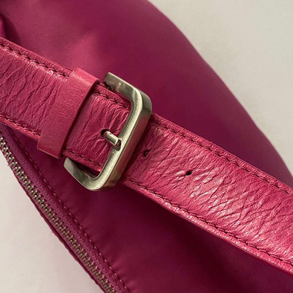 Francsesco Biasia Vintage Bag Grecia Shoulder Bag Nylon With Leather Trim Pink - Picture 12 of 14